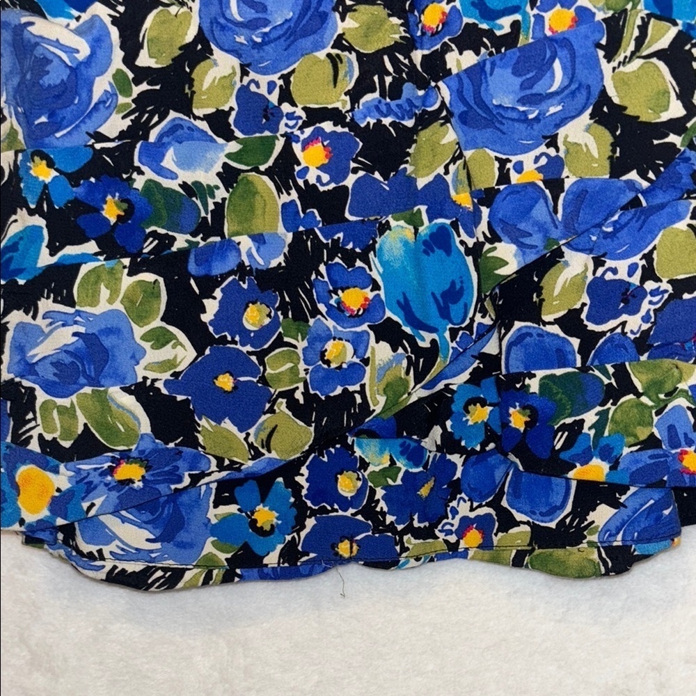 Zara Blue Floral Mini Skirt - Picture 4 of 8